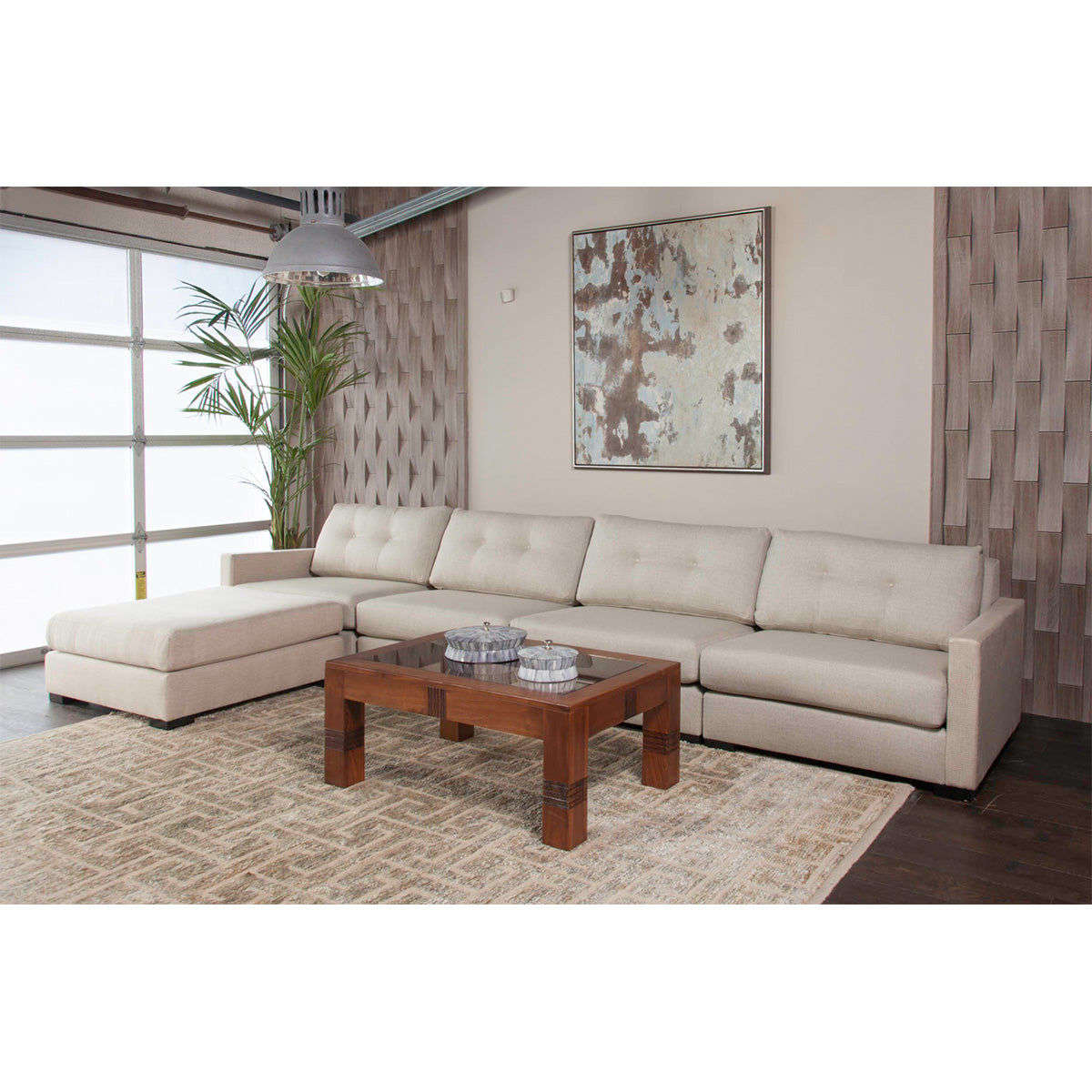 Wilton Buttoned Modular Left L-Shape Sectional 