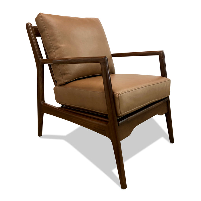 Sotello Mid-Century Modern Genuine Leather Chair