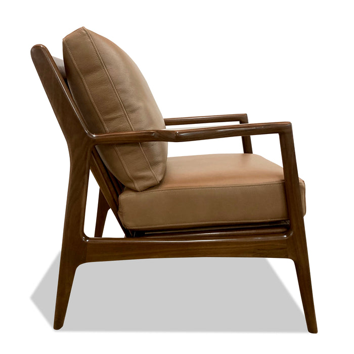 Sotello Mid-Century Modern Genuine Leather Chair