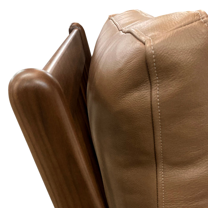 Biscayne Mid-Century Modern Genuine Leather Chair