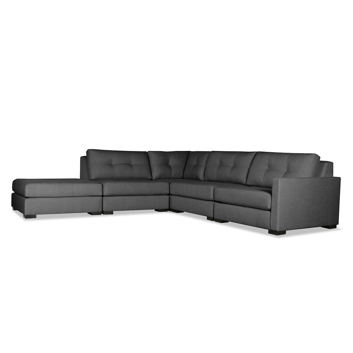 Chester Buttoned Modular 5-Piece with Ottoman Sectional