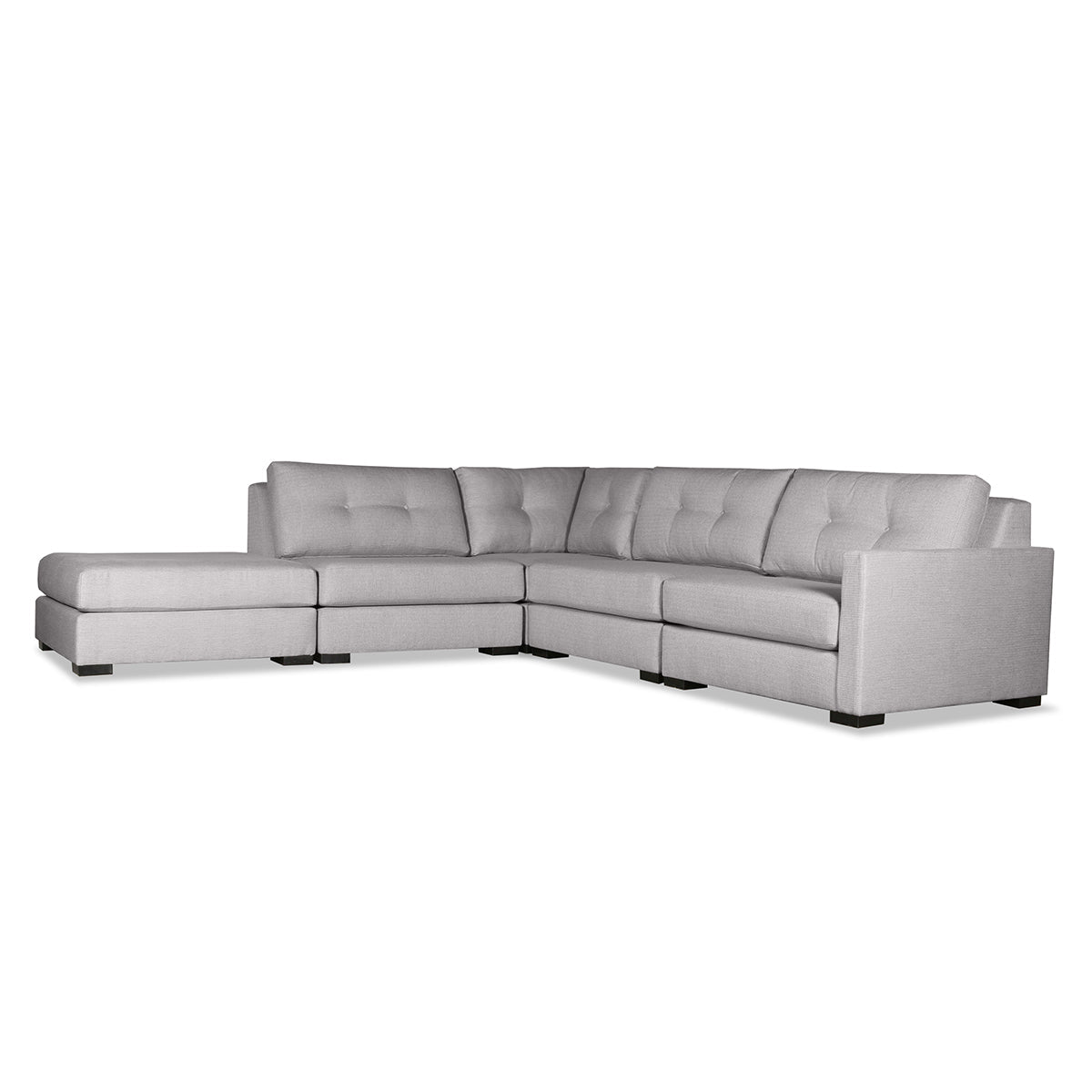 Chester Buttoned Modular 5-Piece with Ottoman Sectional