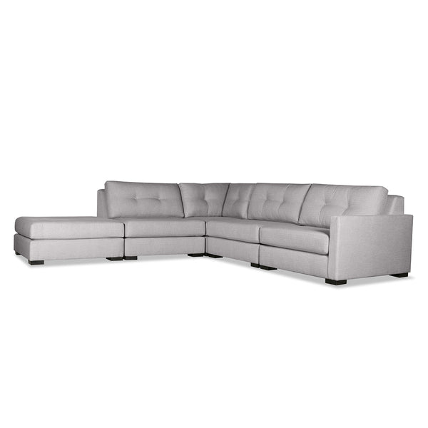 Chester Buttoned Modular 5-Piece with Ottoman Sectional