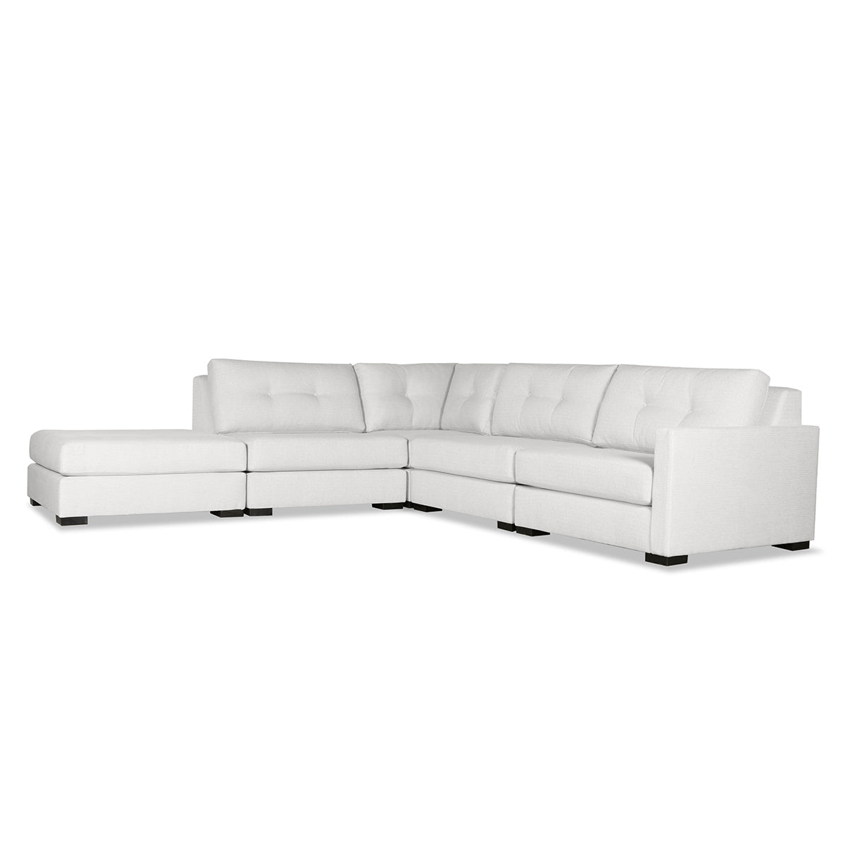 Chester Buttoned Modular 5-Piece with Ottoman Sectional