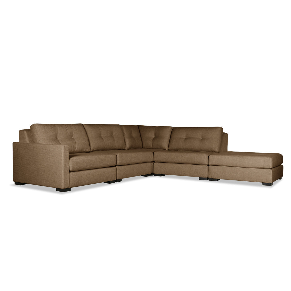 Chester Buttoned Modular 5-Piece with Ottoman Sectional