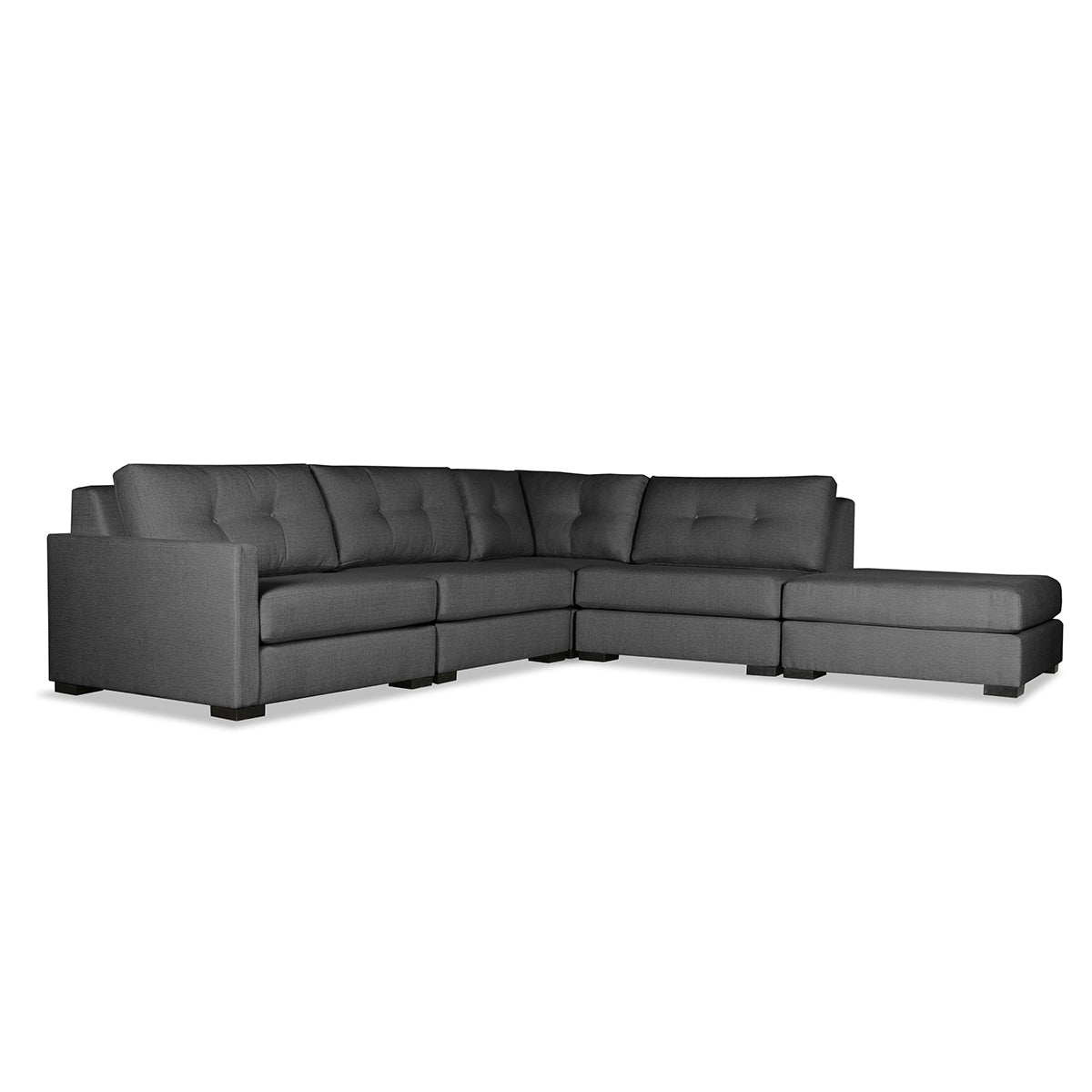 Chester Buttoned Modular 5-Piece with Ottoman Sectional