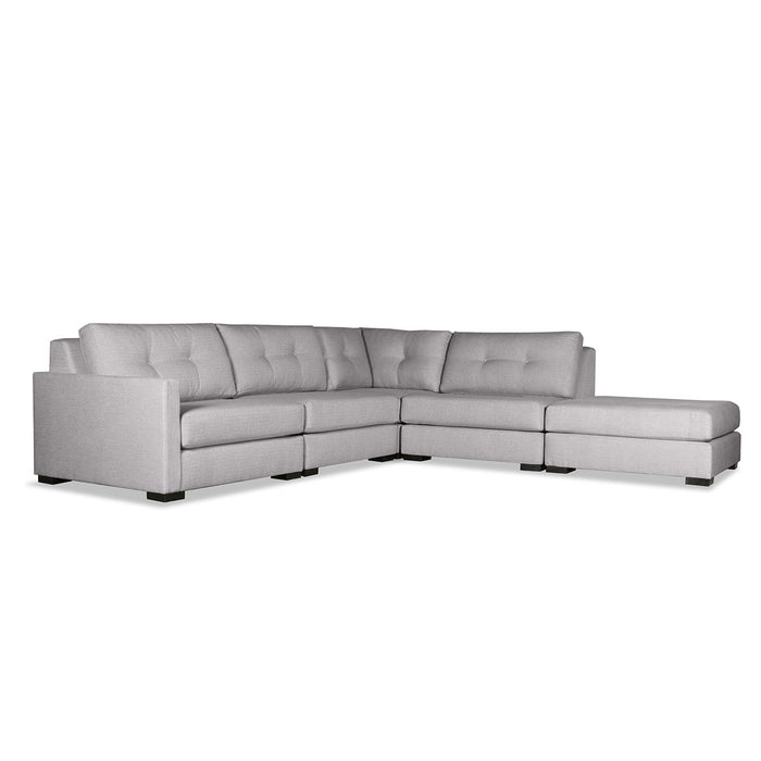 Chester Buttoned Modular 5-Piece with Ottoman Sectional