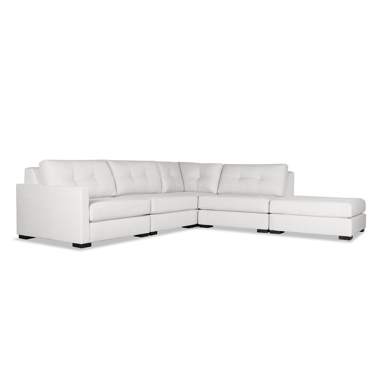 Chester Buttoned Modular 5-Piece with Ottoman Sectional