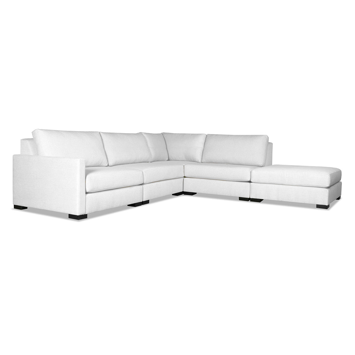 Chester Buttoned Modular 5-Piece with Ottoman Sectional