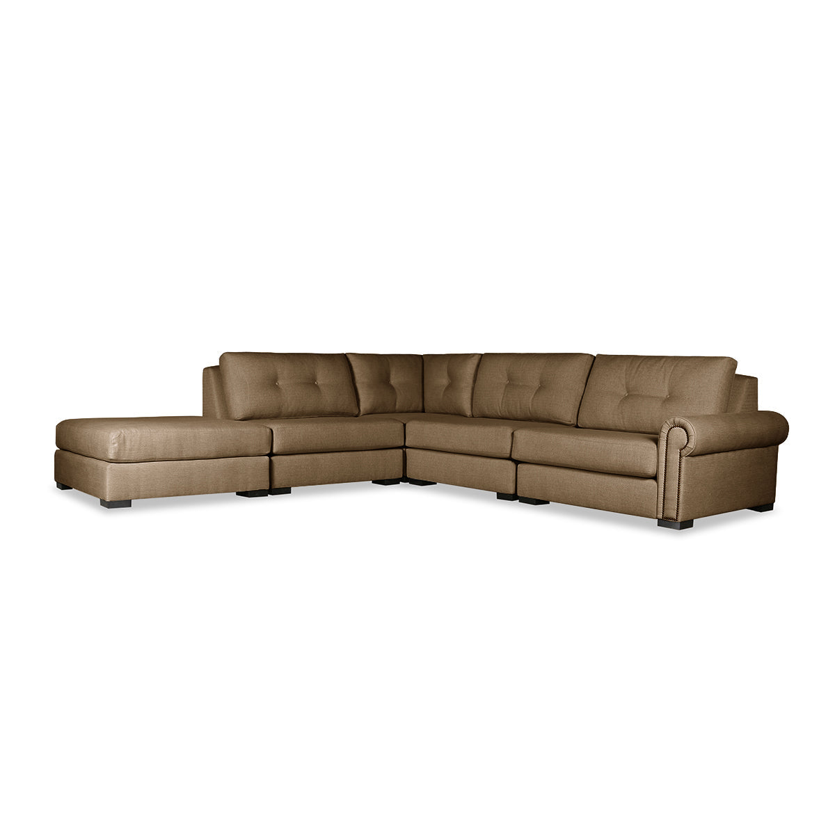 Sylviane Buttoned Modular 5-Piece with Ottoman Sectional