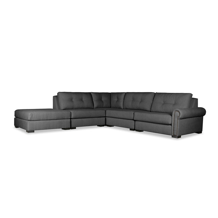 Sylviane Buttoned Modular 5-Piece with Ottoman Sectional