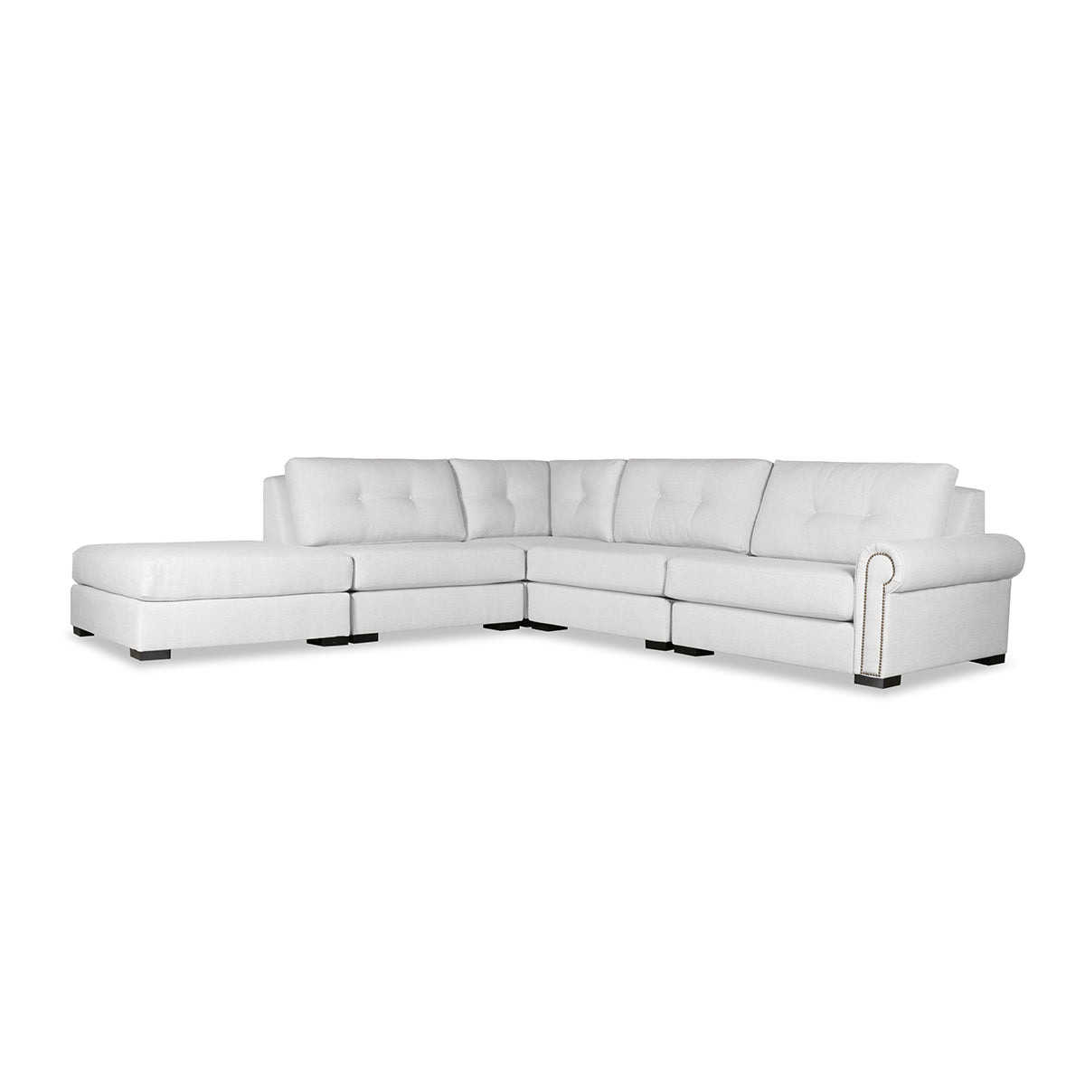 Sylviane Buttoned Modular 5-Piece with Ottoman Sectional