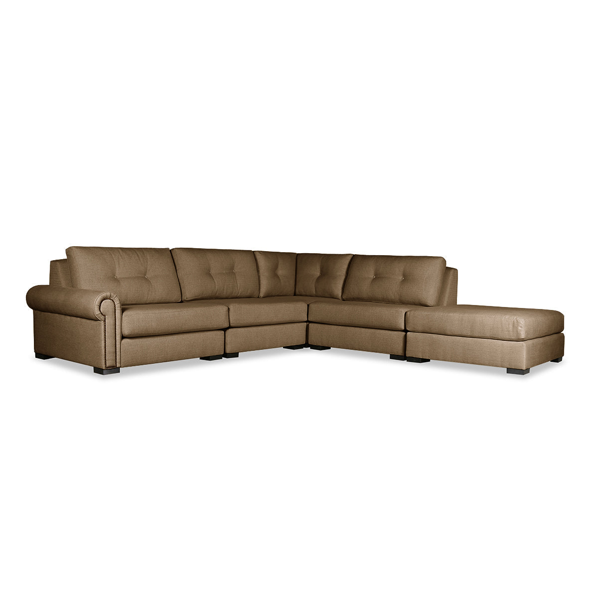 Sylviane Buttoned Modular 5-Piece with Ottoman Sectional