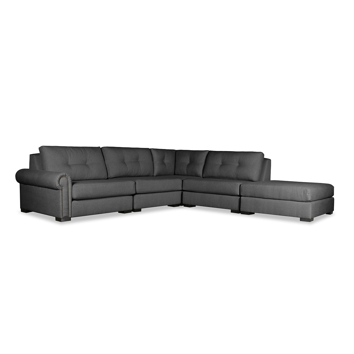 Sylviane Buttoned Modular 5-Piece with Ottoman Sectional