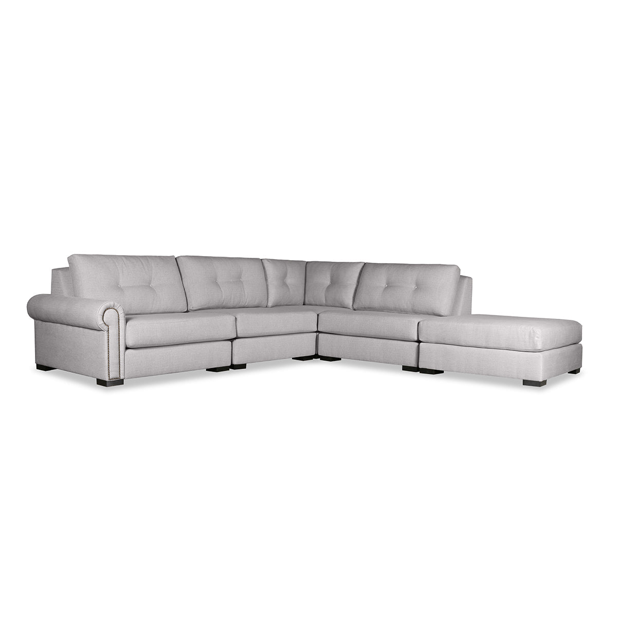 Sylviane Buttoned Modular 5-Piece with Ottoman Sectional