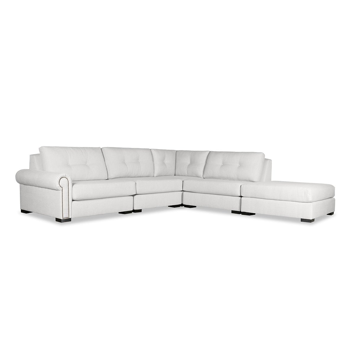 Sylviane Buttoned Modular 5-Piece with Ottoman Sectional