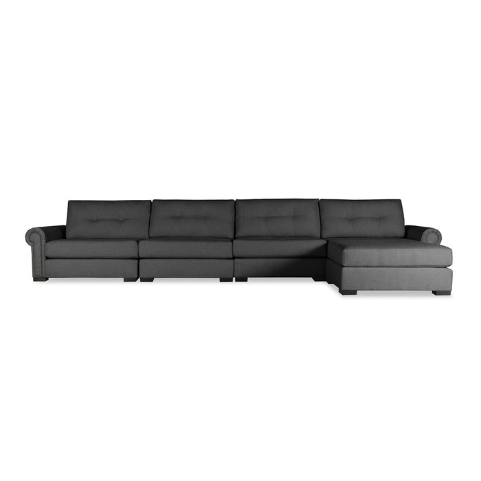 Sylviane Buttoned Modular 5-Piece with Ottoman Sectional