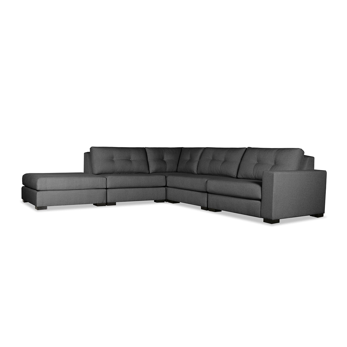 Veranda Buttoned Modular 5-Piece with Ottoman Sectional