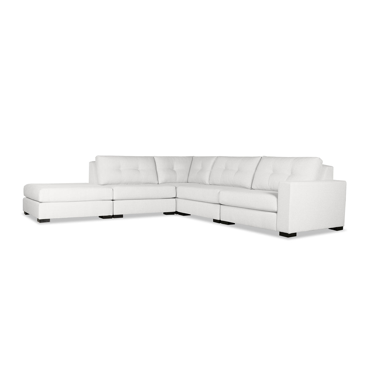 Veranda Buttoned Modular 5-Piece with Ottoman Sectional