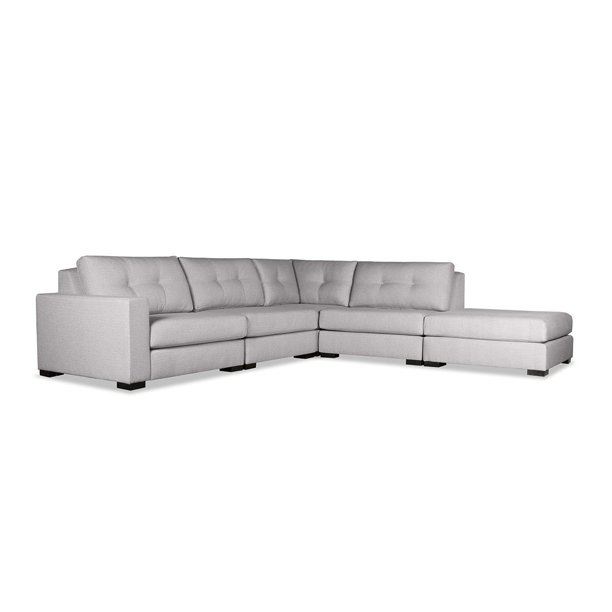 Veranda Buttoned Modular 5-Piece with Ottoman Sectional