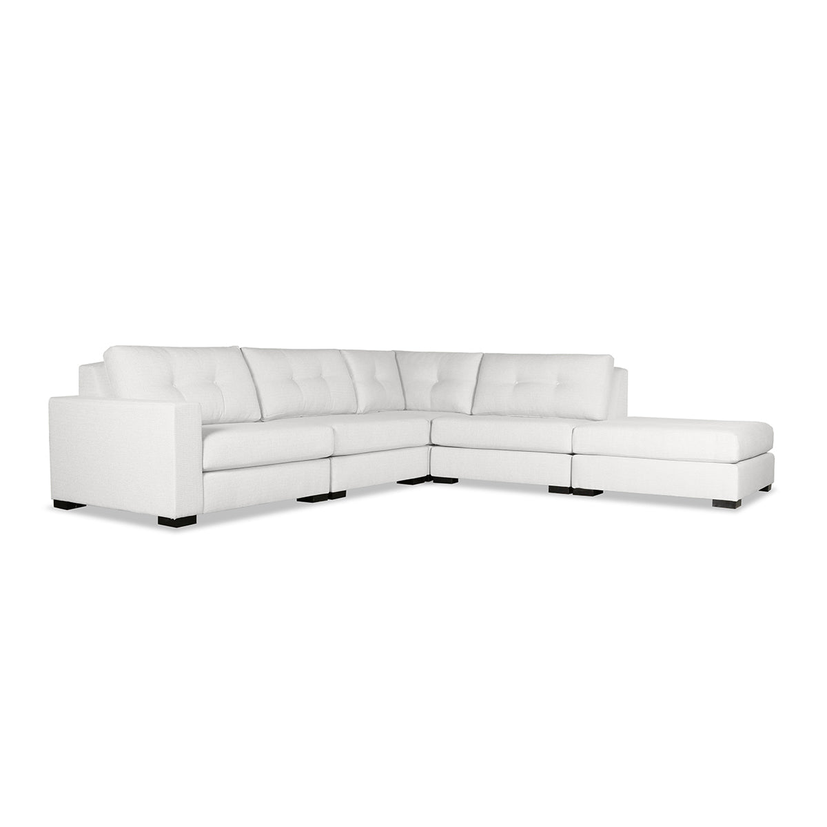 Veranda Buttoned Modular 5-Piece with Ottoman Sectional