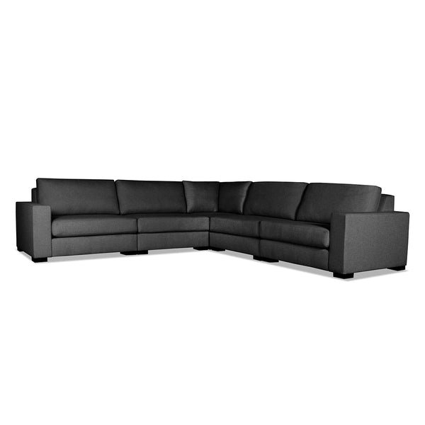 Veranda Buttoned Modular 5-Piece with Ottoman Sectional